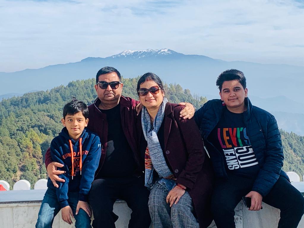 Dr. S. S. Pandey and Shipra Pandey with their children